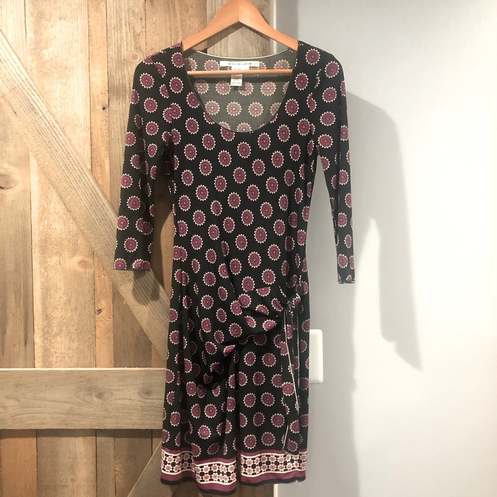 Max Studio midi tie dress size small EUC